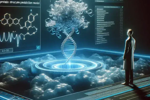 "DeepMind's new protein structure prediction model showcased in an illustrative image, demonstrating its potential applications in pharmaceutical research and drug development."