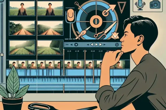 "Content creators adjusting audio levels in a video editing software to mute specific sections for review, illustrating key techniques from the article 'How to Mute Sections of Video for Review: A Complete Guide for Content Creators.'"